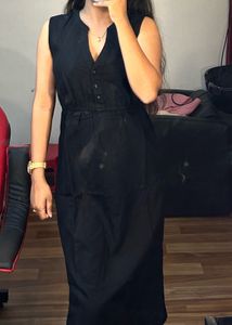 Cotton Black Best Dress