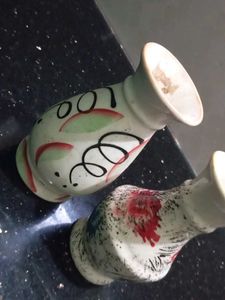 Hand Painted Ceramic Vases - Set of 2