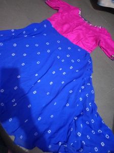 Bandine Blue And Pink Combination Umbrella Dress