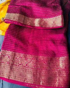 Dark Maroon Saree With Blouse Piece