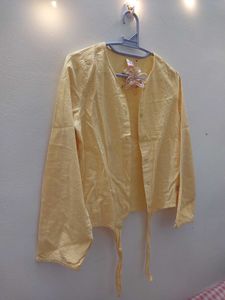 Yellow Tie Front Top