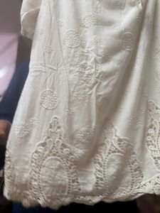 Designer Off-Shoulder Embroidered Cutwork Top