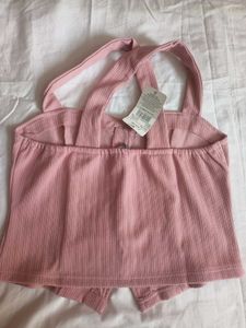 SHEIN BRAND Cute Pink Button-Down Tank Top