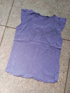 Purple Button-Down Sleeveless Top