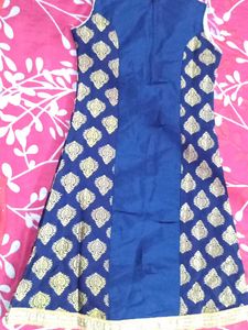 Blue &amp; Gold Embellished Dress