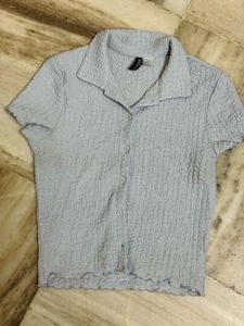 Ribbed Blue Fit Shirt