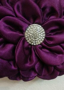 Stylish Flower Clutch With Zircon Stones