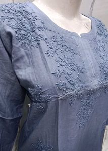 Lakhnavi Hand Embroidery Short Kurti