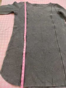 Gray Textured Tunic Dress