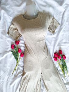 Beige Comfy Jumpsuit
