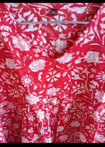 Red Floral Print Top