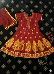Elegant Red & Gold Kurta Set