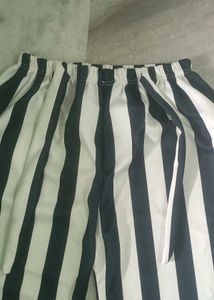 White And Blue Strechable Stripped Palazzo