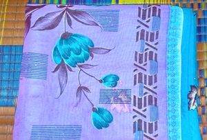 Elegant Blue Floral Saree🩵💙