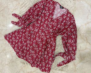 Red Floral Print Dress