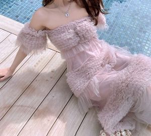 Lisette Ruffle Off Shoulder Gown