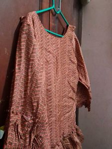 Brown Patterned Top