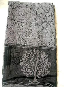 Elegant Grey Printed Saree