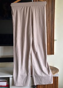 Wide Leg Beige Pants, Size - 28-30