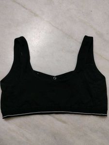 Black Button-Front Bralette