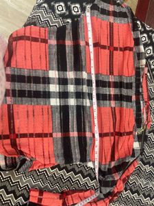 Red and black boxy Top