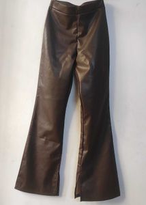 Brown Faux Leather Pants
