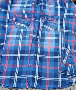Blue &amp; Red Plaid Casual Shirt