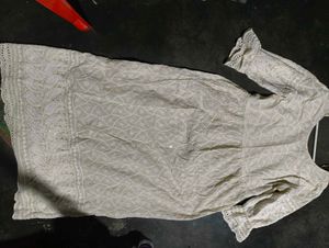 Embroidered White Dress