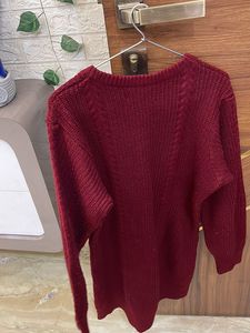 Burgundy Knit Sweater Dress