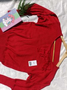 Chic Red Bow Sweater ❤️