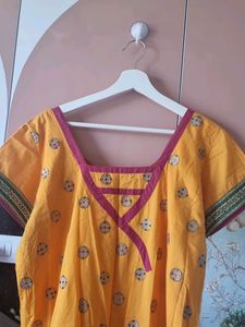 4XL Embroidery Beautiful Cotton Straight Kurti 😍