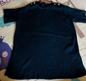 Ribbed Top with Button Detail