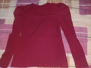 Burgundy Long Sleeve Top