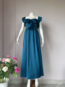 Teal Ruffle Maxi Dress