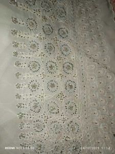 Silver work Brand New Shaded Saree