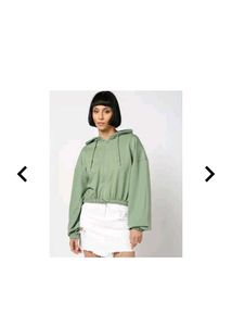 Green Cropped Hoodie
