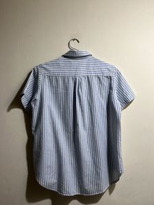 Classy Blue And White Stripes Summer Shirt