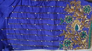 Silk Saree with Embellished Blouse
