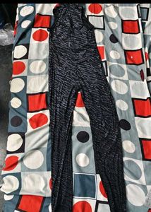 Black Spandex Bodyhugging Jumpsuit