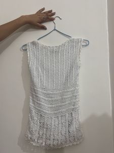 White Crochet Top