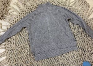 Gray Knit Turtleneck Sweater