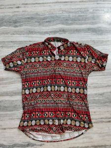 Patterned Short Sleeve Shirt