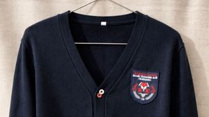 Navy Cardigan with Patch