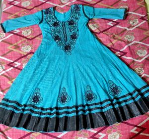Net Anarkali Suit With Dupatta And Pant