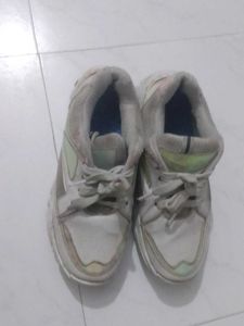 White Lace-up Sneakers