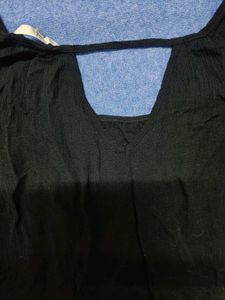 Classic Black Cold Shoulder Top