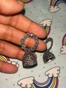 Oxidised Jumkha Earrings