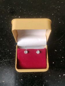 Diamond Studded Silver Earrings