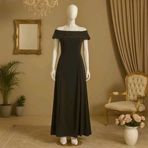 Black Sequin Off-Shoulder Gown