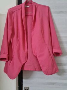 Pink Casual Blazer